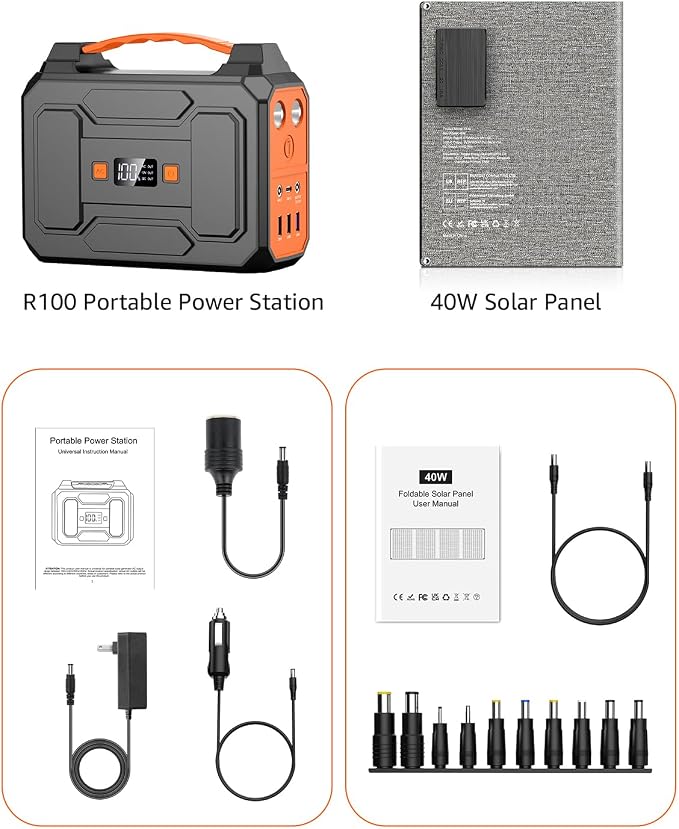 Solar Powered Generator 200W Peak/100W Rated, Portable Solar Generator Power - Image 9