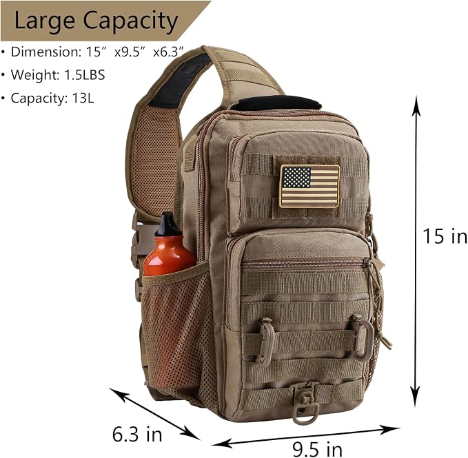 Rover Sling Pack Tactical Shoulder Sling Bag Backpack - Image 2