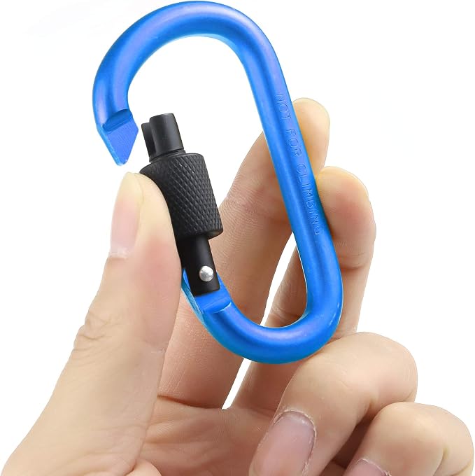 10 Pack Aluminum D Ring Key Rings Hiking Clips Locking Carabiner - Image 5