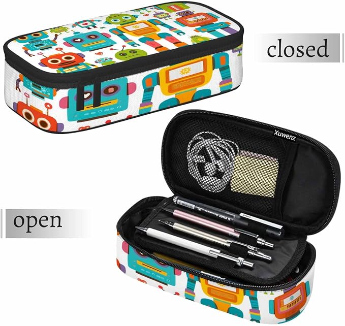 Retro Robots Pencil Case Mecha Deformation Cartoon Game Pencil Bag Pouch Box - Image 7
