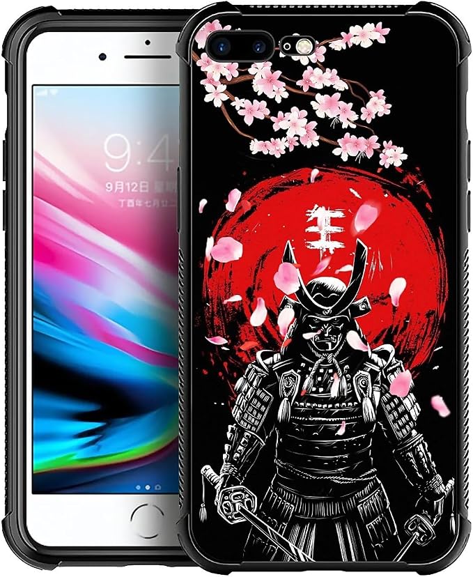 for iPhone 7 Plus/8 Plus Case, Sakura Japanese Samurai Pattern Graphic Design by FKBRCL4U