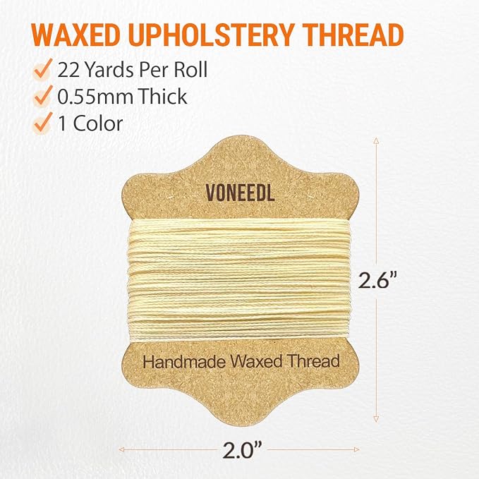 Upholstery Repair Kit: Waxed Sewing Thread & Heavy Duty Needles - Image 3