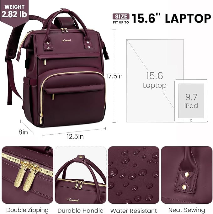 LOVEVOOK Leather Laptop Backpack - Image 4