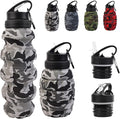 Collapsible Travel Water Bottle18oz, Reuseable Silicone Foldable Water Bottles by KUNHANG