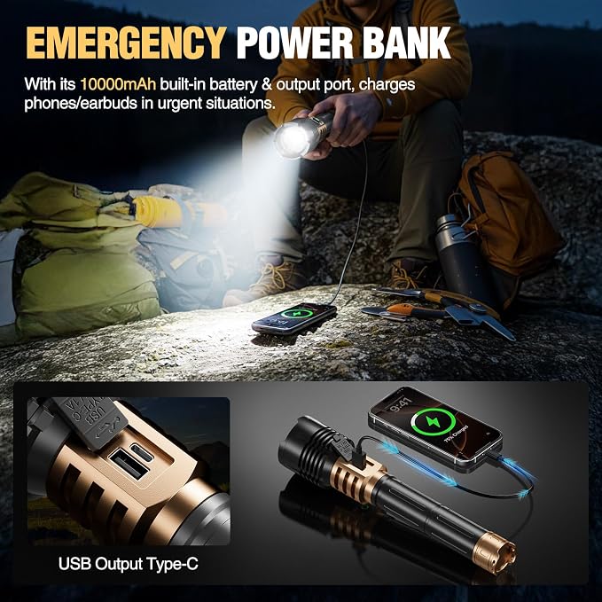 WdtPro Rechargeable LED Flashlights High Lumens, Super Bright 90000LM - Image 7