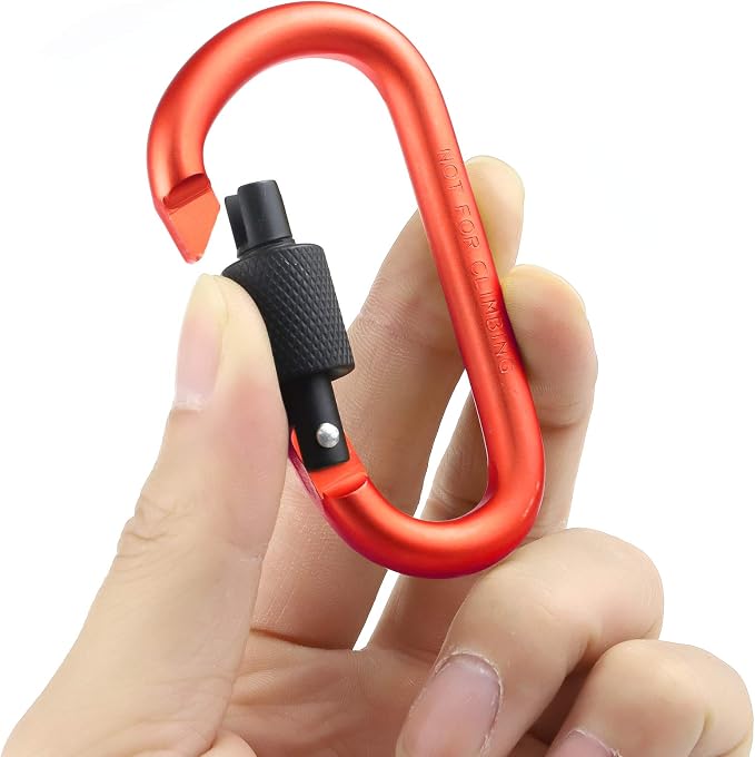 10 Pack Aluminum D Ring Key Rings Hiking Clips Locking Carabiner - Image 4