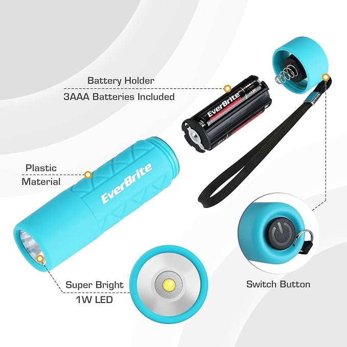 EverBrite 6-Pack Mini Flashlight Set, Small Multicolor Flashlights - Image 3