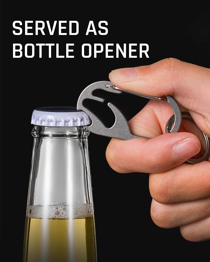 TISUR Titanium Carabiner Keychain Clip, Anti-Lost Key Ring Holder, Self-Locking - Image 4