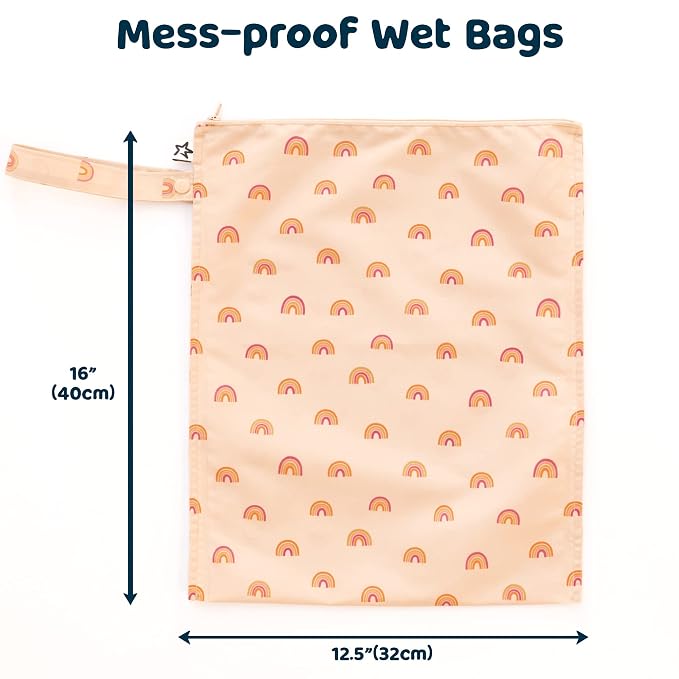 Tiny Twinkle Mess Proof Wet Bags | 2-Pack Reusable Waterproof Wet Bags - Image 4