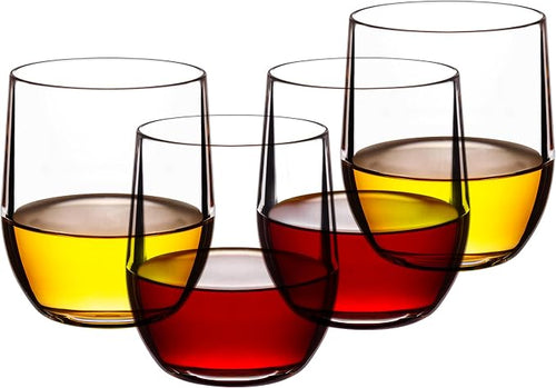 14-ounce Plastic Stemless Wine Glasses, All Purpose Arcylic Glasses by ZAINCA