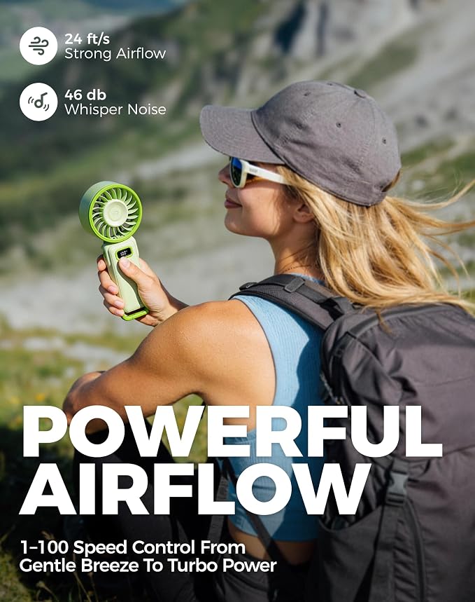 Diveblues Portable Turbo Fan, 100 Speed Handheld Fan - Image 2