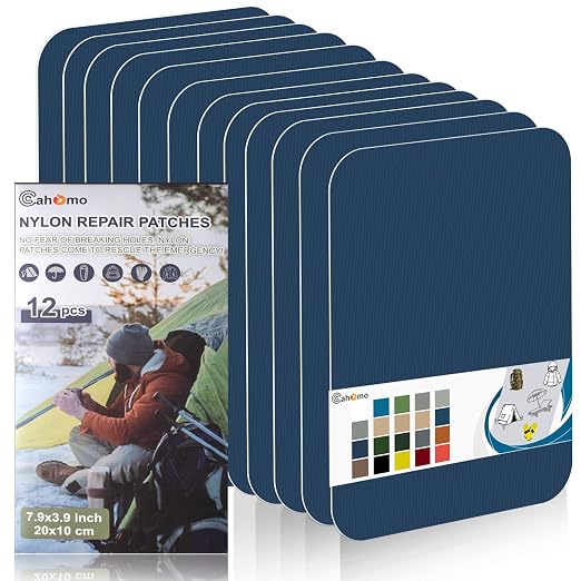 Cahomo 7.9x3.9 inch 12 PCS Nylon Repair Patch Nylon Repair Tape Self Adhesive by Cahomo