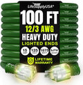 100ft Outdoor/Indoor Extension Cord 12/3 Gauge Extra Heavy Duty 3 Prong SJTW by LifeSupplyUSA