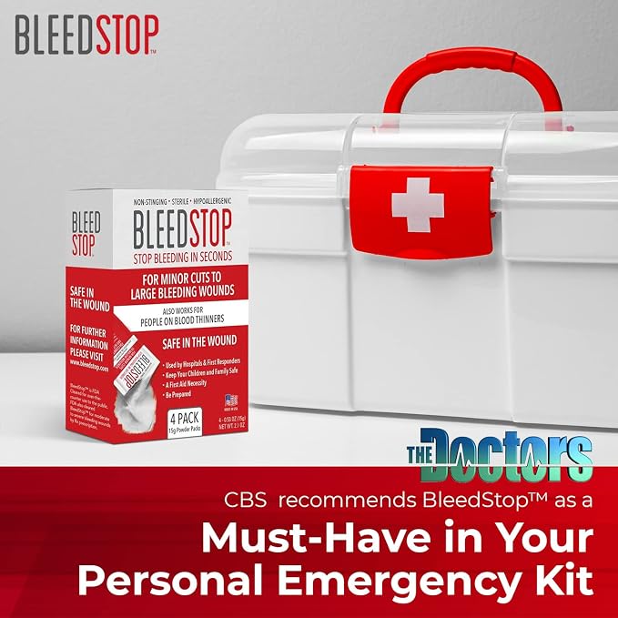 BleedStop™ First Aid Powder for Blood Clotting, Trauma Kit, Blood Thinner - Image 4