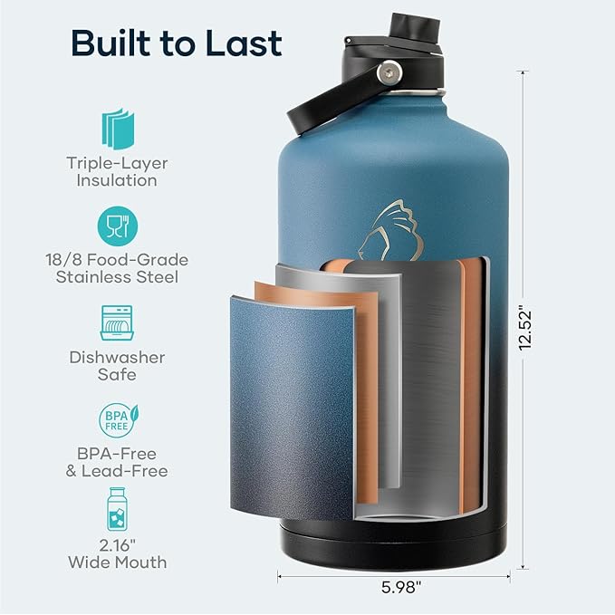 BUZIO 1 Gallon Water Bottle Insulated - Image 4