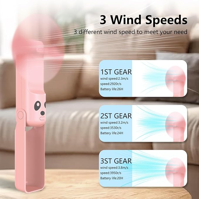 Portable Handheld Personal Fan, 4 IN 1 USB-C Rechargeable Mini Eyelash Fans - Image 4