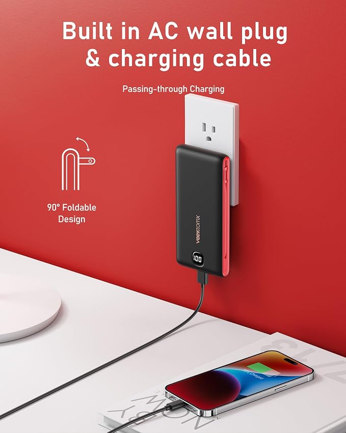 VEEKTOMX Portable Charger with Built in Cables 10000mAh, Power Bank - Image 3