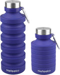 Nefeeko Collapsible Water Bottle, Reuseable BPA Free Silicone Foldable Water by Nefeeko