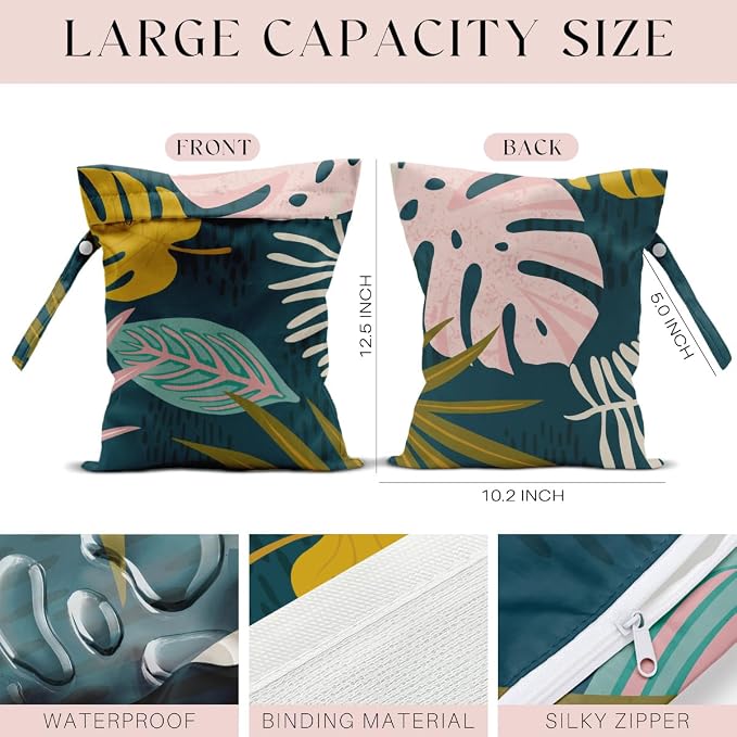 2 Pcs Wet Bag, Waterproof Wet Dry Bag, Small Laundry Bag, - Image 2