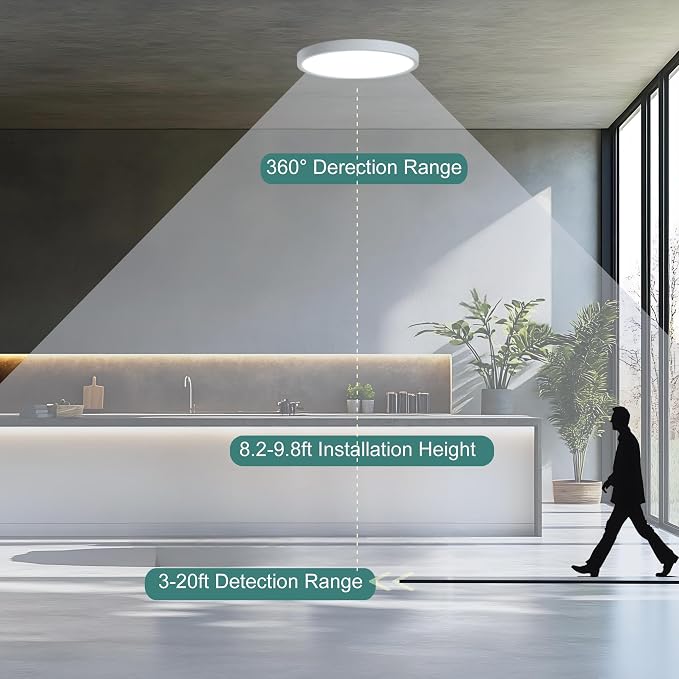 7 Inch Motion Sensor Ceiling Light Indoor, Motion Sensor Fixture Indoor - Image 2