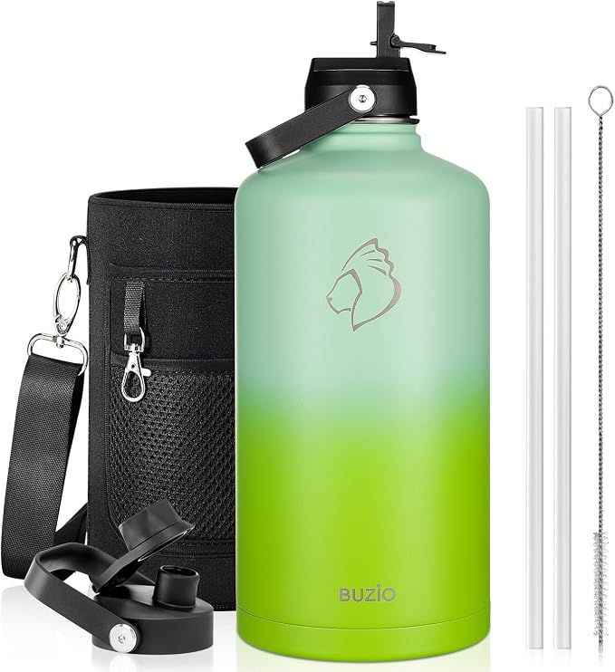 BUZIO 128oz Gallon Water Bottle, Insulated Water Jug by BUZIO