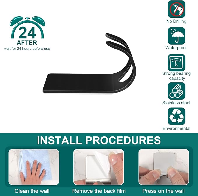 CGBE Razor Holder for Shower, 4 Packs Self Adhesive Shaver Holder Hanger Hooks - Image 3