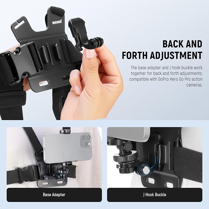 NEEWER Mobile Phone Chest Mount Head Strap Mount, Quick Release POV Vlog - Image 3