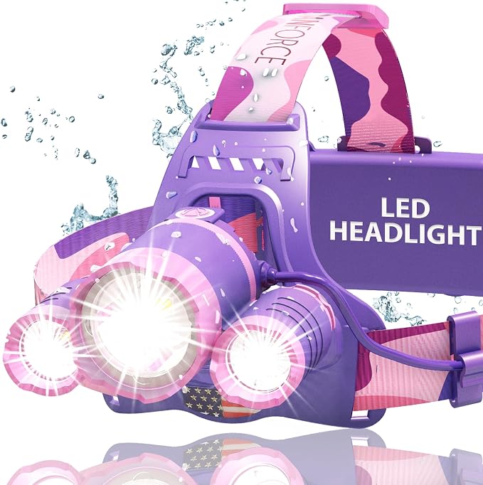 DanForce Headlamp, Ultra Bright Rechargeable LED Headlamp, LUMINUS 1080 Lumens by DanForce