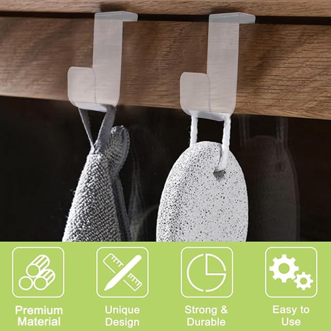 10PCS Over Cabinet Door Hooks Plastic Over The Door Single Hooks Space-Saving - Image 3