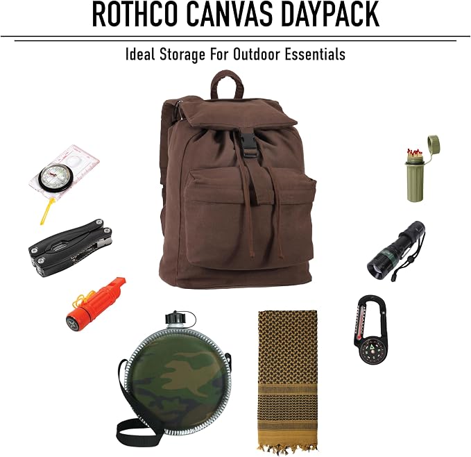 Rothco Canvas Daypack – Heavy-Duty Cotton Canvas Backpack - Image 5