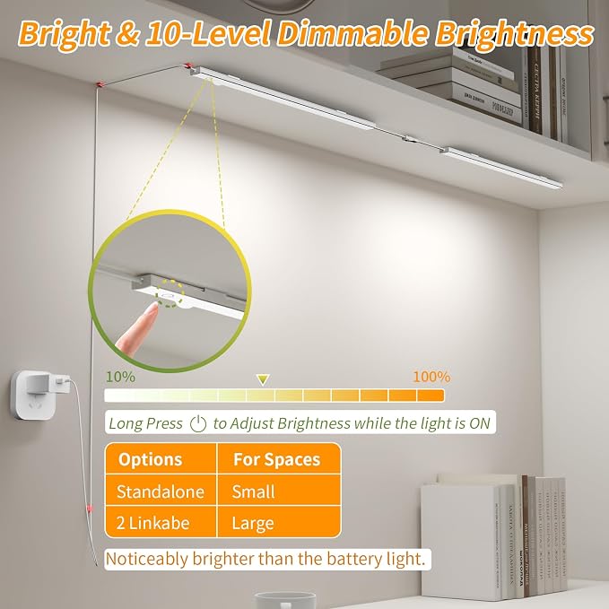 14" Slim USB Plug-in LED Motion Sensor Light Indoor, Bright & Dimmable Under - Image 4