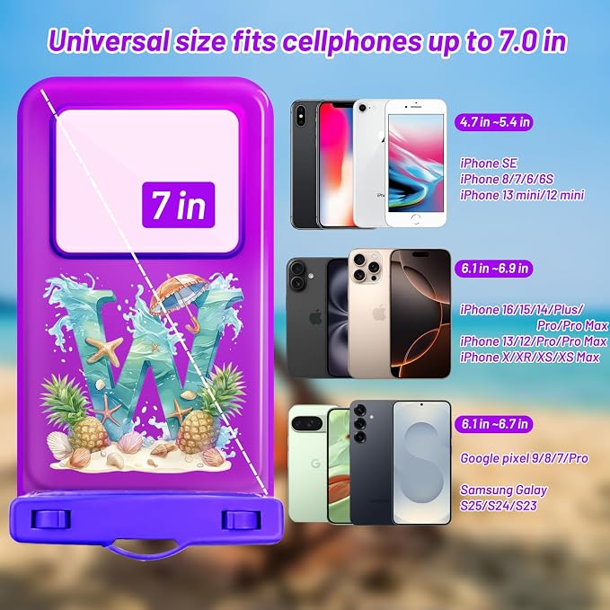 Personalized Initial Waterproof Phone Pouch Case - Image 2