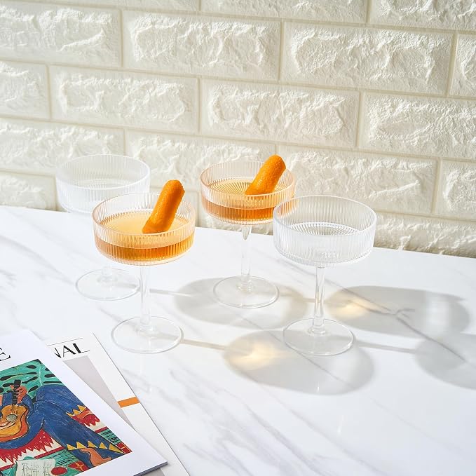 Khen Vintage Art Deco Shatterproof Coupe Martini, Champagne & Cocktail Glasses - Image 5