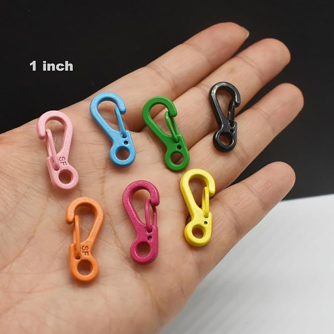 Mini Carabiner Clips with Metal Spring Wiregate Hook and Little Eye Hole - Image 3