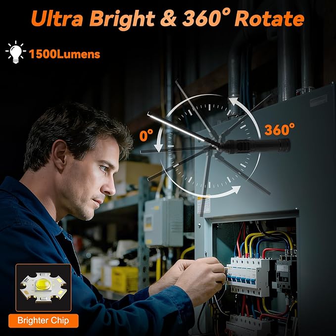 4Pack Magnetic Work Light, All Aluminum & 1500 High Lumens Rechargeable LED - Image 2