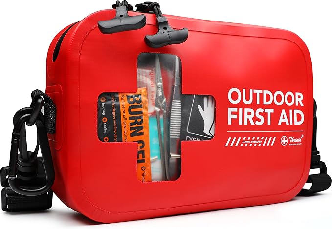 152 PCS Waterproof First Aid Kit, Portable Small Boat Dry Bag Bug Out Bags by THRIAID