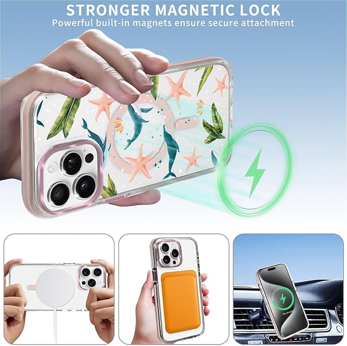 Case for iPhone 15 Pro Max, Sealife Whale Ocean Wildlife Clear Phone Case - Image 3