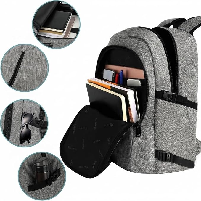 Mancro 17.3 Inch Business Laptop Backpack Large Travel Backpack Lightweight - Image 9