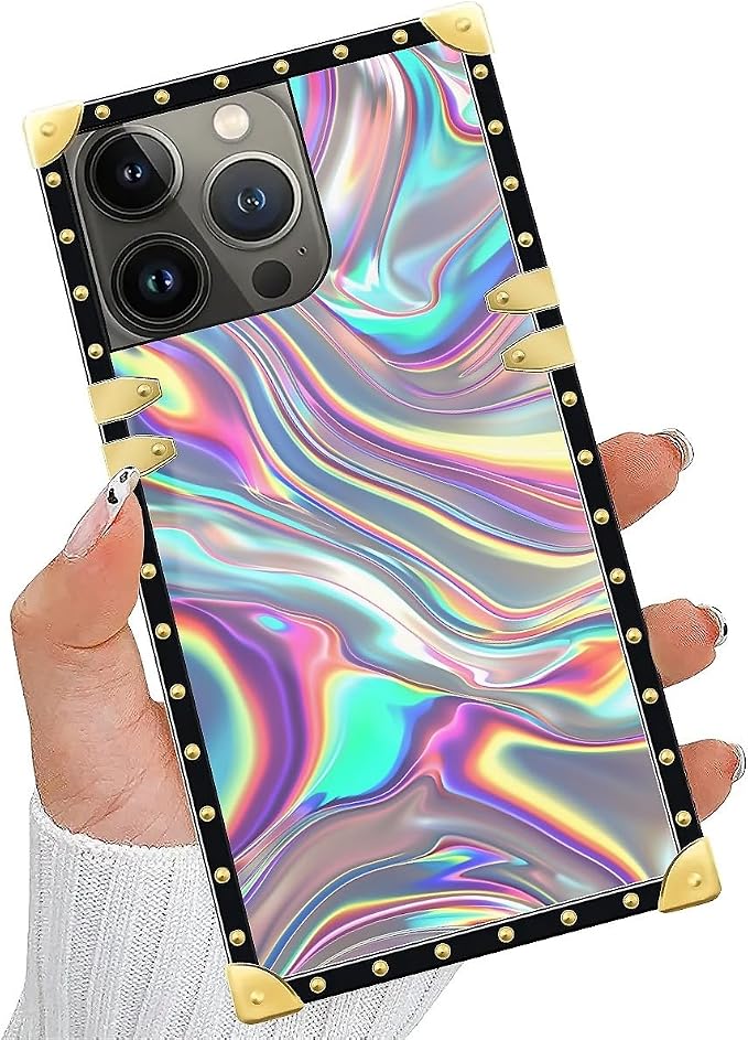 Compatible with iPhone 15 Pro Case, Holographic Abstract Iridescent Textures - Image 2