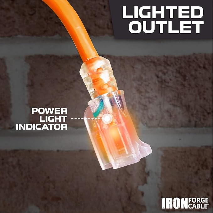 IRON FORGE CABLE 12 Gauge Extension Cord 25 Ft Lighted End - Image 7
