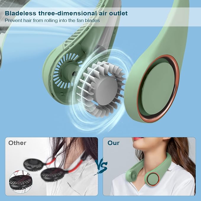 CIVPOWER Neck Fan: Portable Personal Neck Cooling Rechargeable Bladeless Fan - Image 5