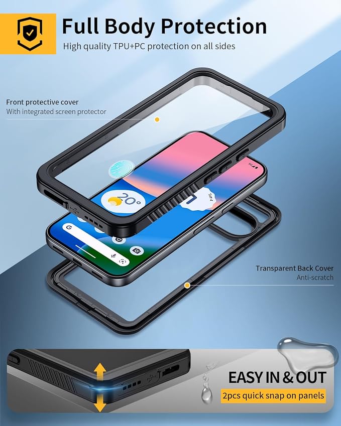 Lanhiem for Pixel 10 Case, IP68 Waterproof Dustproof Shockproof Case - Image 4