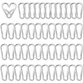 50 Pack 1.57" Heavy Duty Carabiner Clips, M4 Sliver Galvanized Steel Spring by SEUNGCH