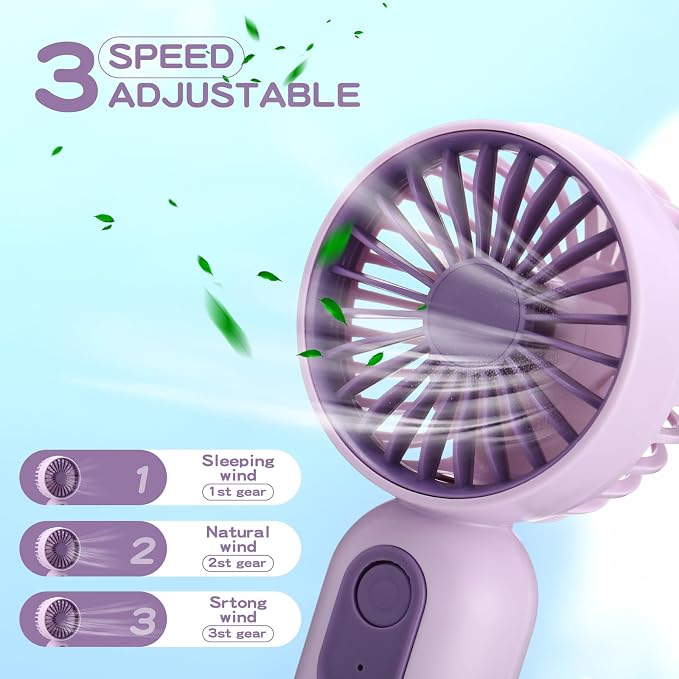 Rossesay 6 Pcs Mini Portable Fan Bulk Cute Handheld Lightweight Small Little - Image 3
