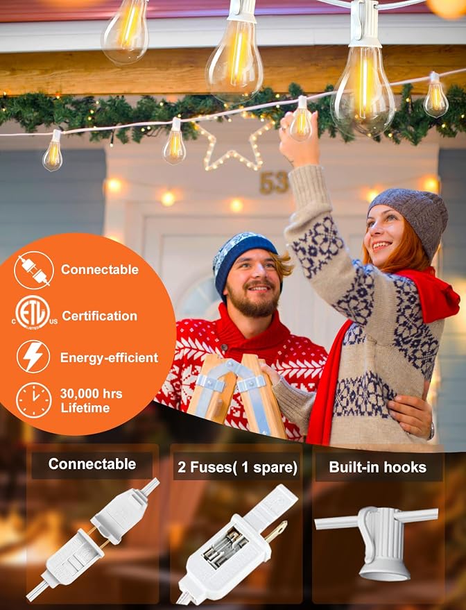 DAMAING Outdoor String Lights 120FT Waterproof Patio Lights - Image 2