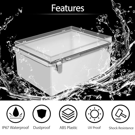 LeMotech Electrical Box, IP67 Waterproof Hinged Clear Cover Stainless Steel - Image 3