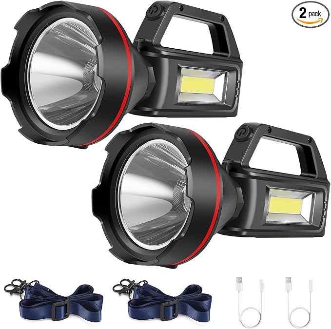 Rechargeable Spotlight Flashlight, High Lumens Handheld Spotlight, LED by SUNPRO