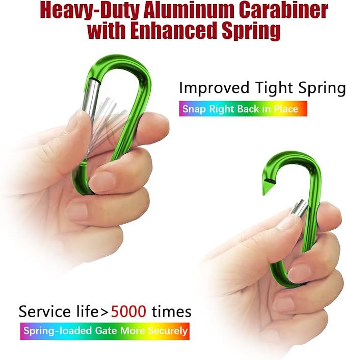 sprookber 4" & 5" Extra Large Aluminum Carabiner D Ring, Caribeener Clips - Image 5