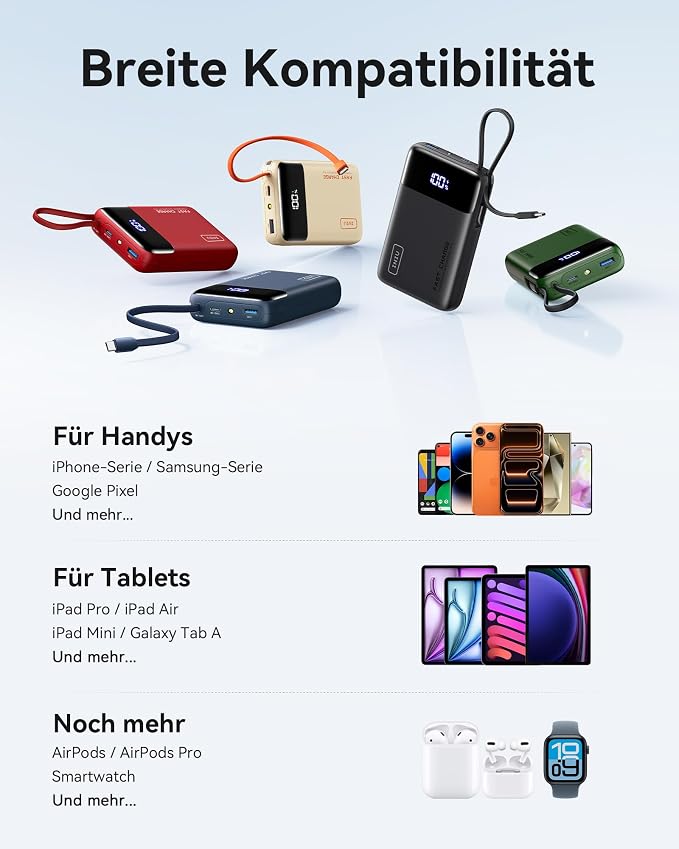 INIU 20000mAh Power Bank, Small Portable Charger, 45W PD Fast Charging Battery - Image 8