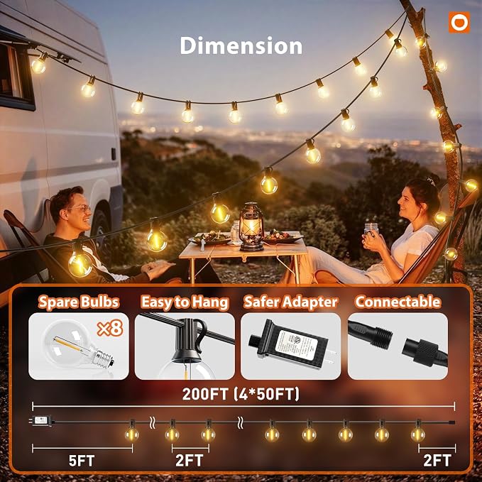 addlon Outdoor String Lights 200FT G40 - Image 5